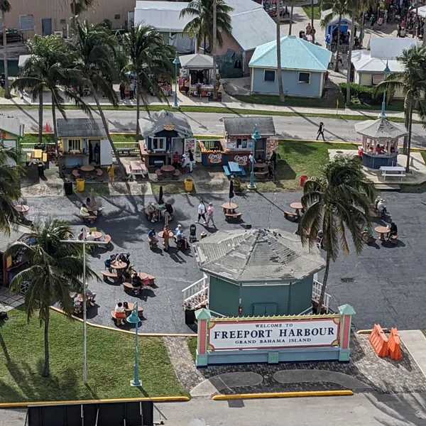 Welcome sign at the port