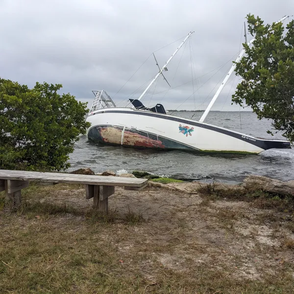 Wrecked sailboat