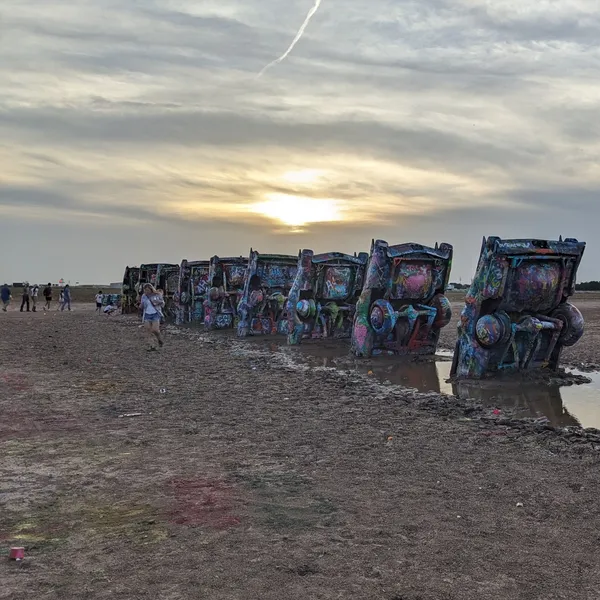 Sunset over the cars