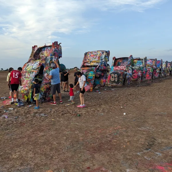 Family painting cars