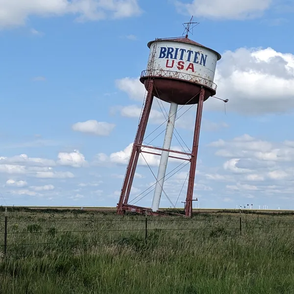 Leaning water tower